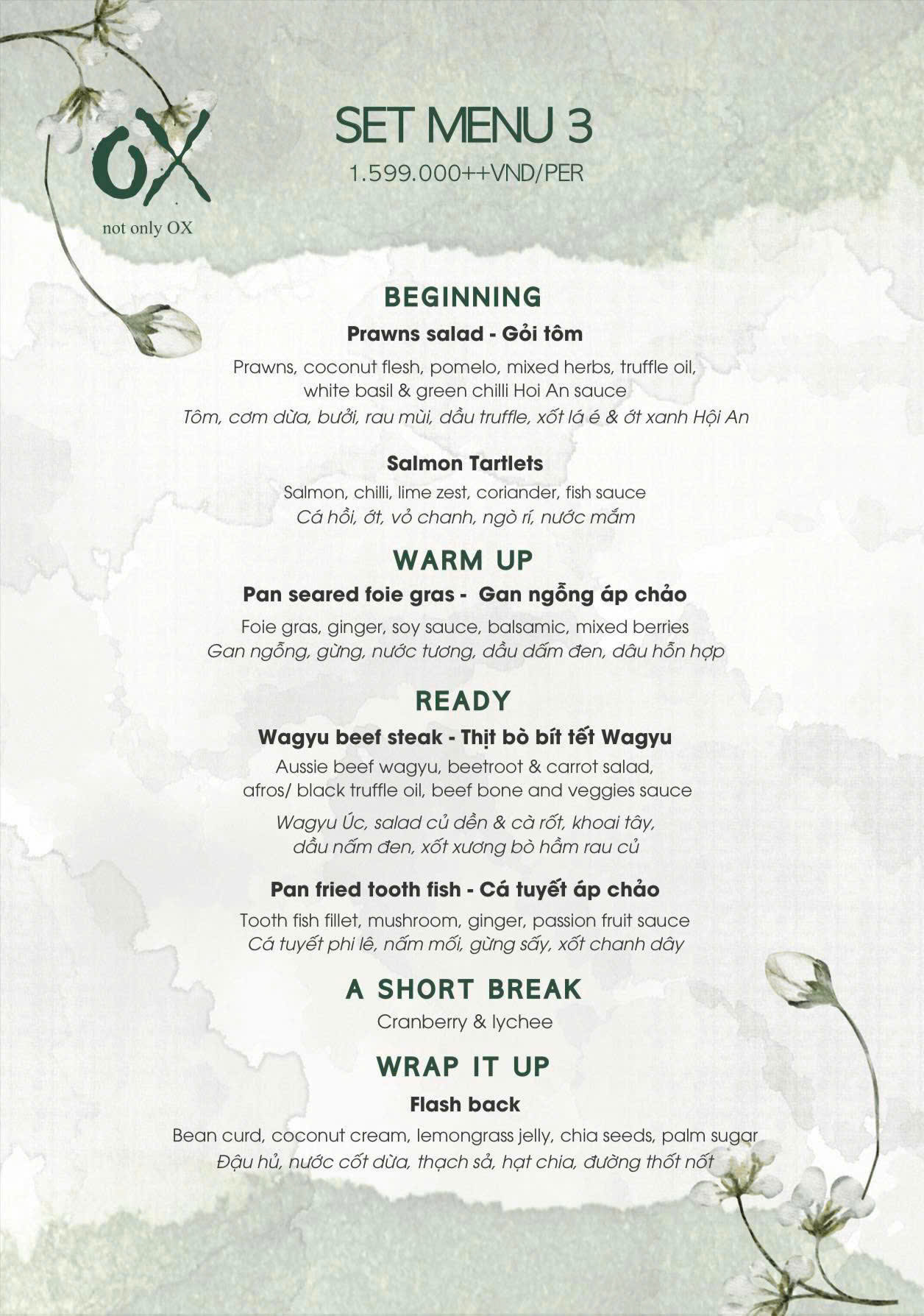 Set menu 03 — The OX menu